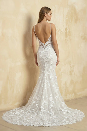 Mermaid Spaghetti Straps Lace Wedding Dress in Ivory - KISS BRIDAL Wedding Dresses