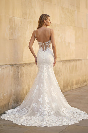 Mermaid Spaghetti Straps Lace Wedding Dress in White - KISS BRIDAL Wedding Dresses