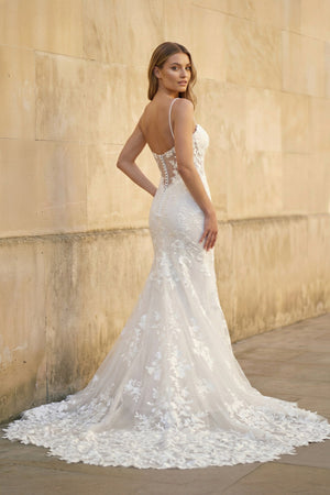 Mermaid Spaghetti Straps Lace Wedding Dress in White - KISS BRIDAL Wedding Dresses