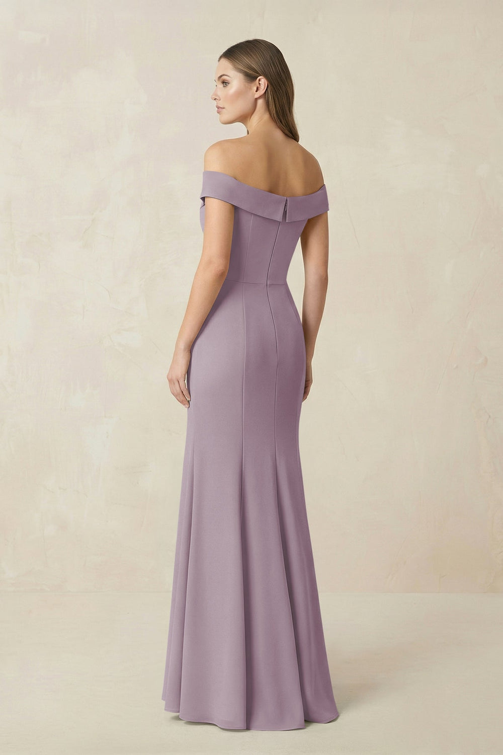 Off-the Shoulder Mermaid Chiffon Bridesmaid Dress in Dusk