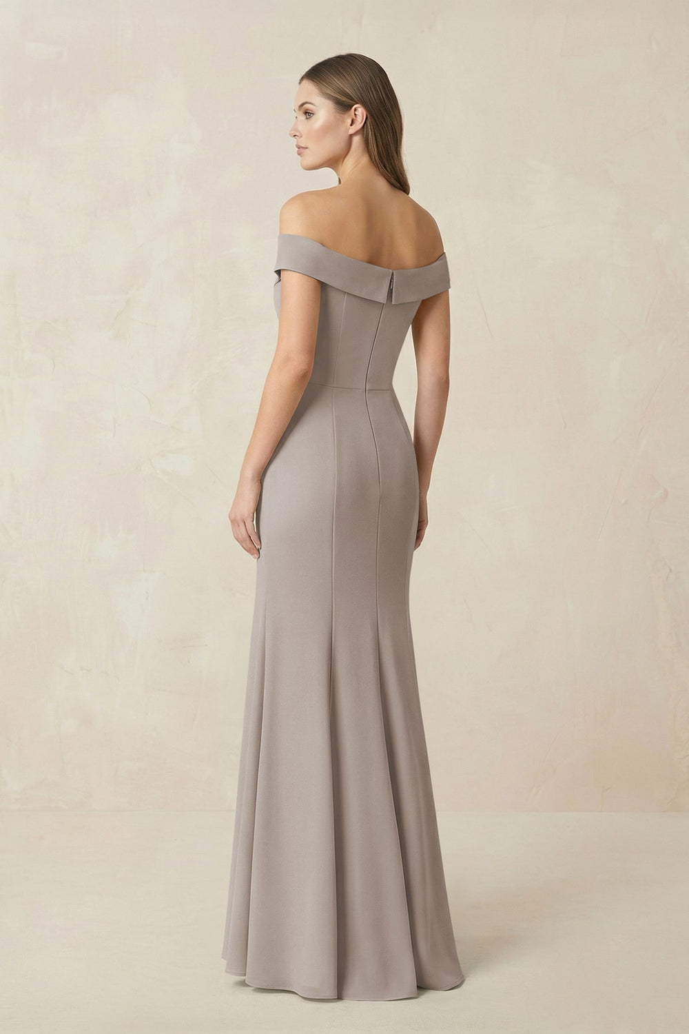 Off-the Shoulder Mermaid Chiffon Bridesmaid Dress in Frost