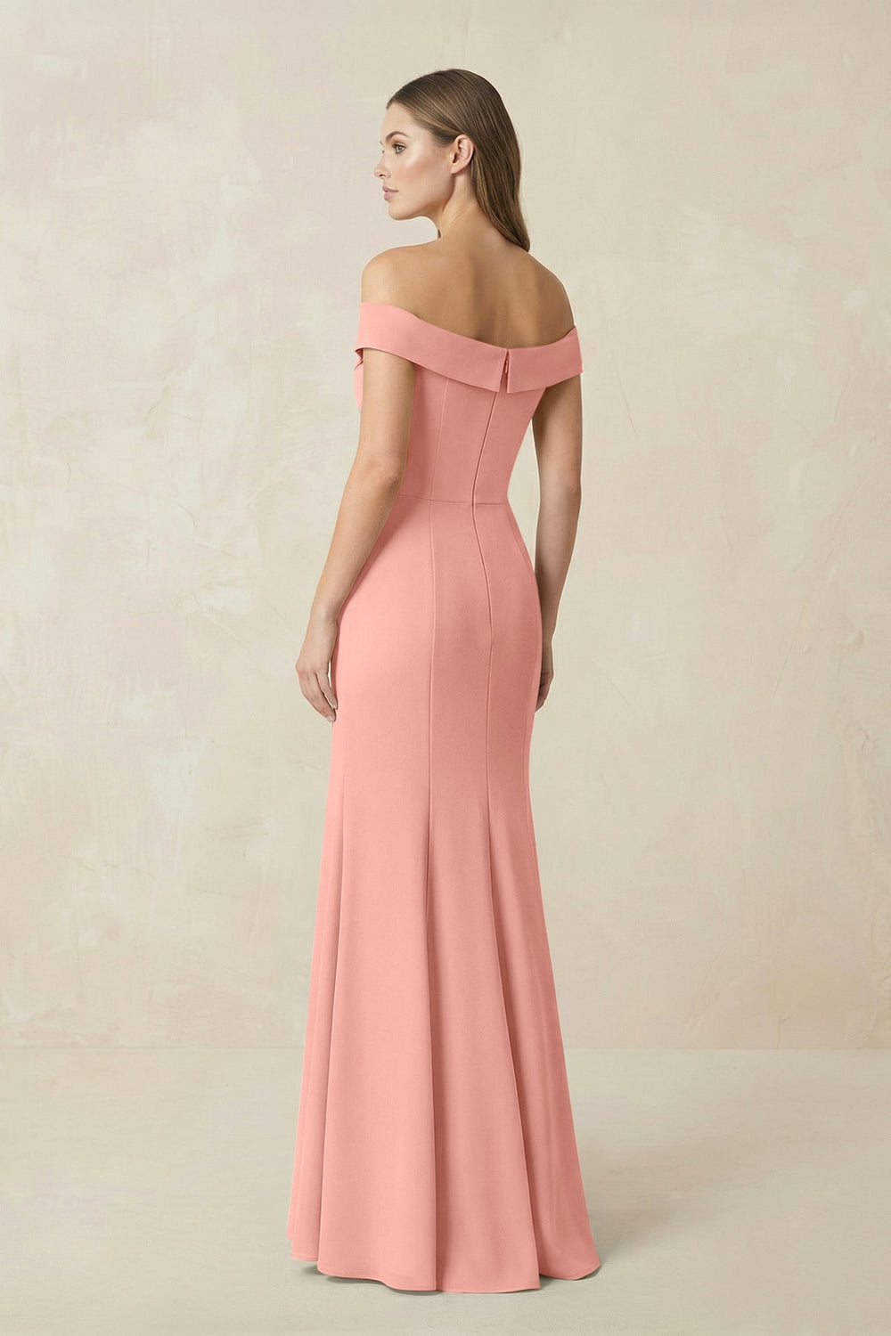Off-the Shoulder Mermaid Chiffon Bridesmaid Dress in Rosette