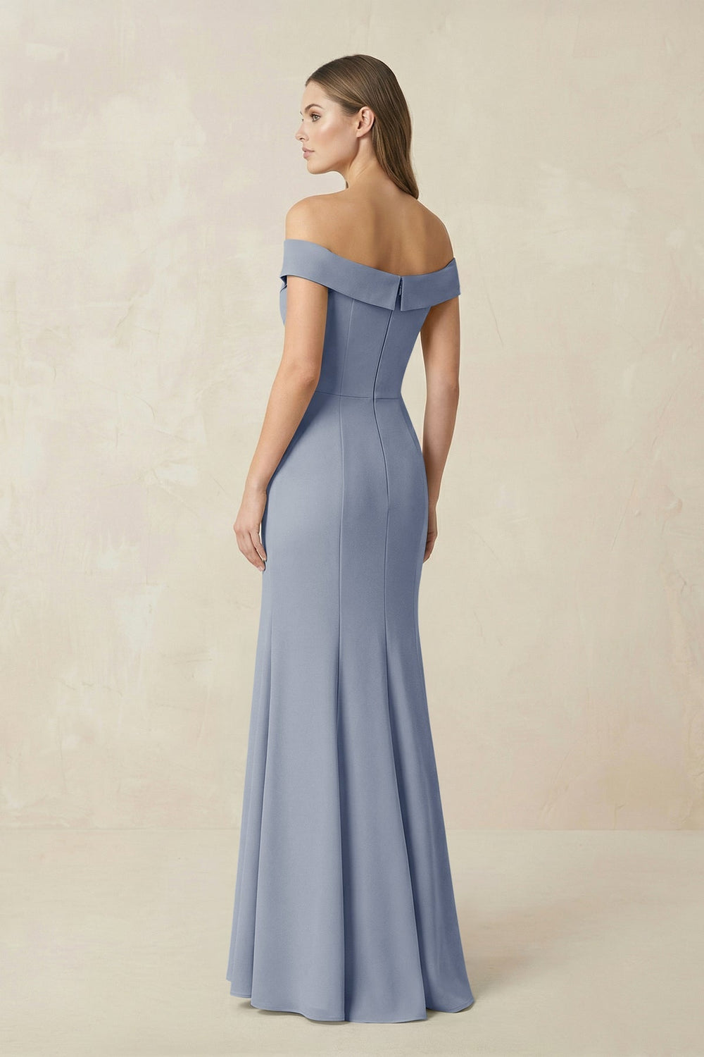 Off-the Shoulder Mermaid Chiffon Bridesmaid Dress in Twilight