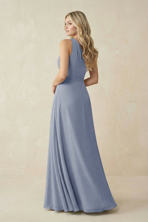 One - Shoulder A - Line Chiffon Bridesmaid Dress in Twilight - KISS BRIDAL Bridesmaid Dresses