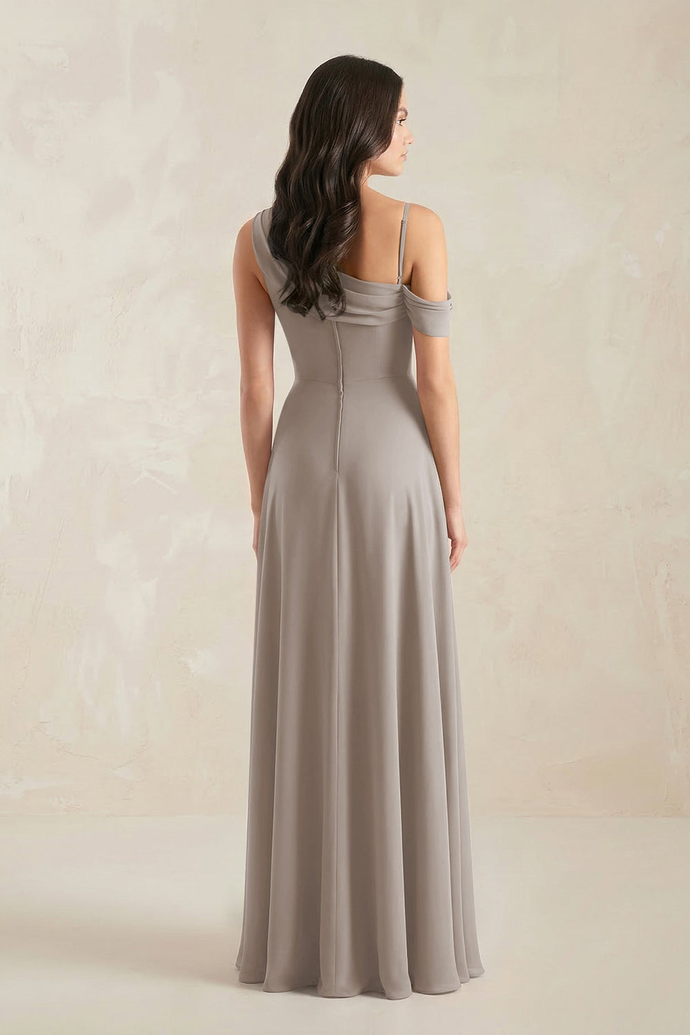 One-Shoulder Chiffon A-Line Bridesmaid Dress in Frost
