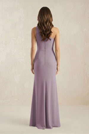 One-Shoulder Sheath Chiffon Ruched Bridesmaid Dress in Dusk (2) | KISSBRIDAL