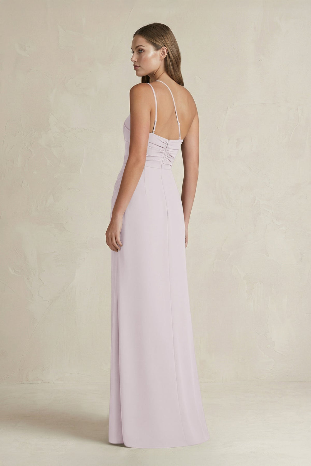 One-Shoulder Sheath Satin Bridesmaid Dress in Dusk