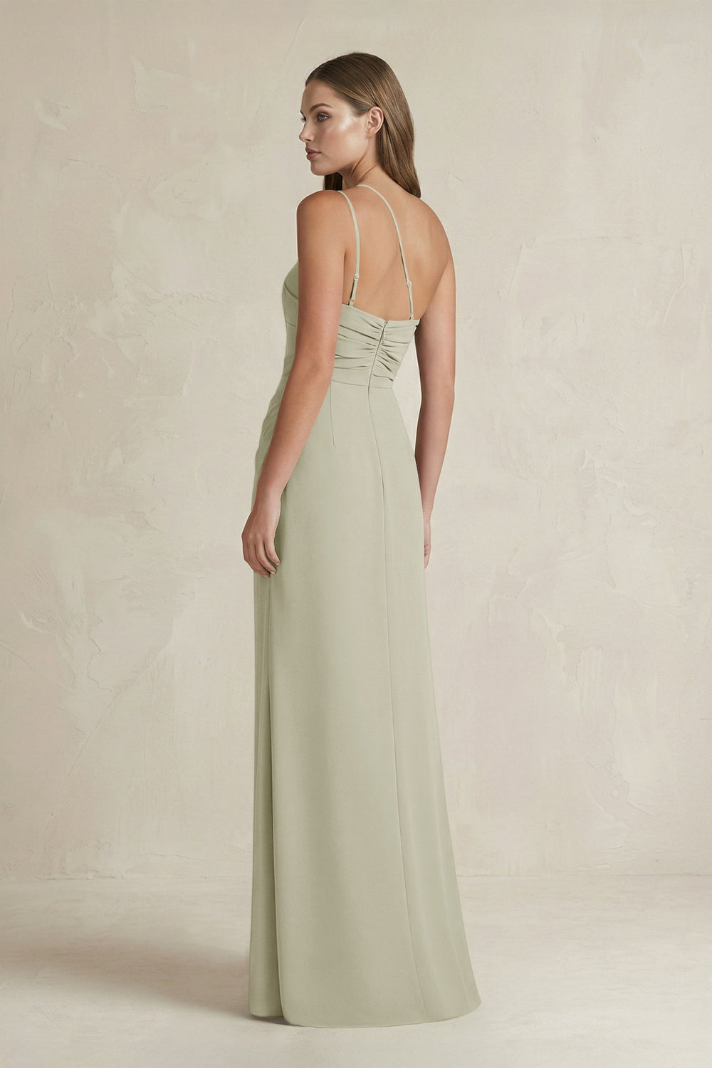 One-Shoulder Sheath Satin Bridesmaid Dress in Frost