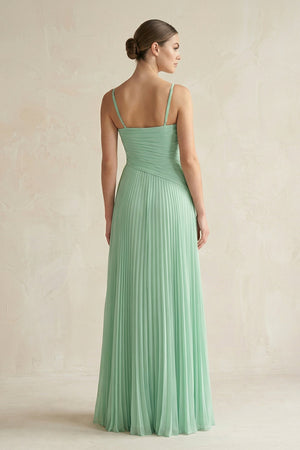 Pleated A - Line Long Chiffon Bridesmaid Dress - KISS BRIDAL Bridesmaid Dresses