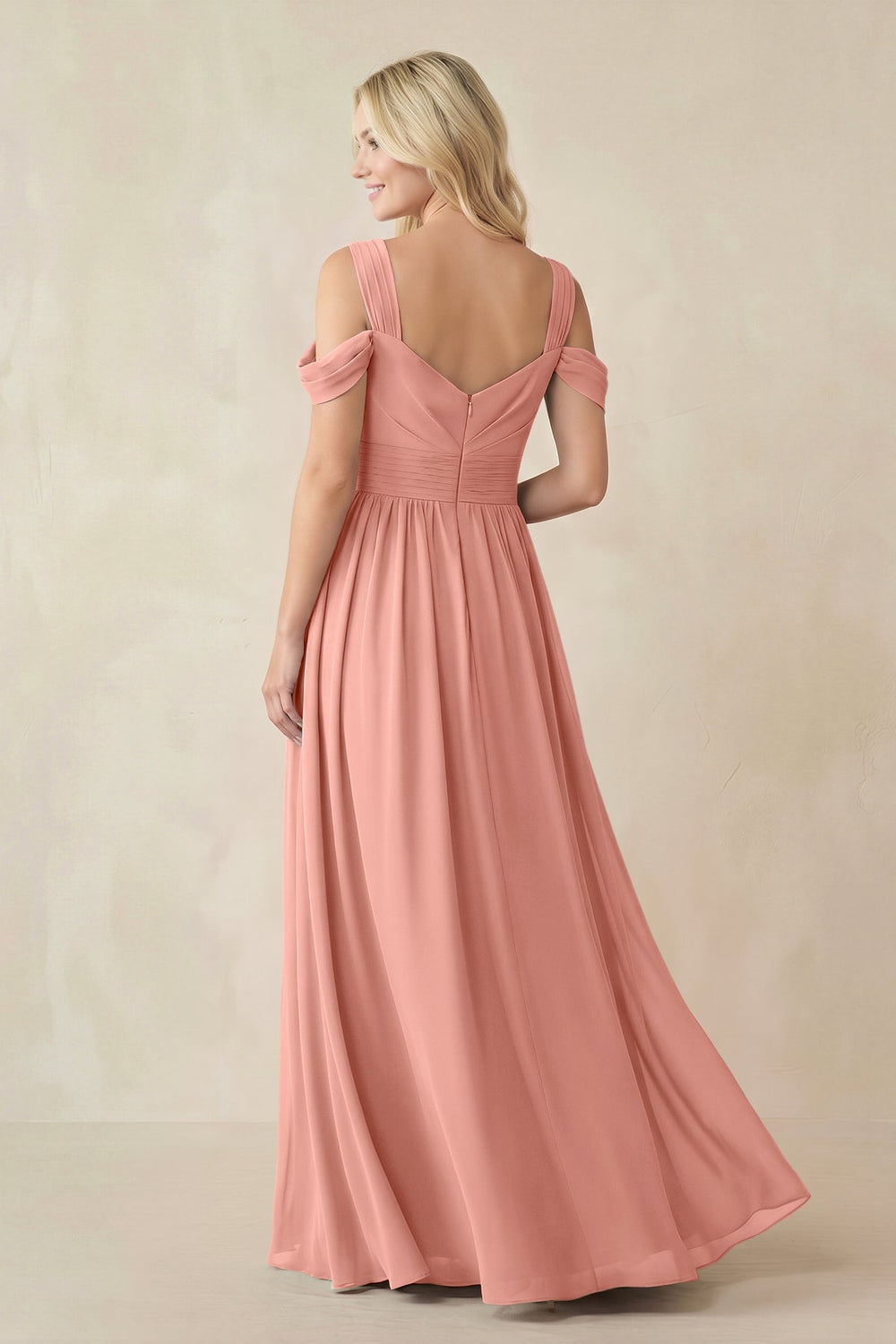 Chiffon A-Line Bridesmaid Dress with Slit in Rosette