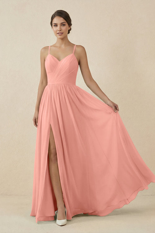 Rosette Sweetheart A-Line Chiffon Bridesmaid Dress | KISSBRIDAL