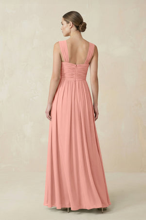 Rosette Sweetheart Pleated Chiffon A-Line Bridesmaid Dress (2) | KISSBRIDAL