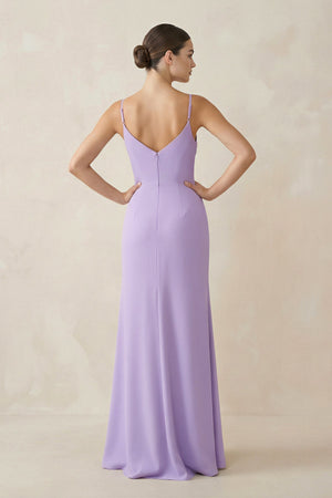 Ruched Sheath Spaghetti Strap Chiffon Bridesmaid Dress - KISS BRIDAL Bridesmaid Dresses