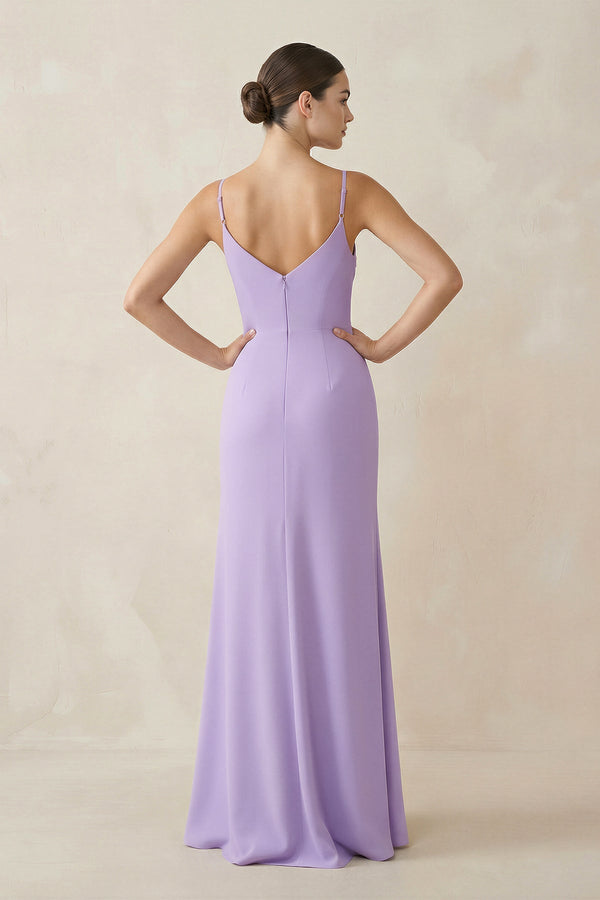 Ruched Sheath Spaghetti Strap Chiffon Bridesmaid Dress - KISS BRIDAL Bridesmaid Dresses