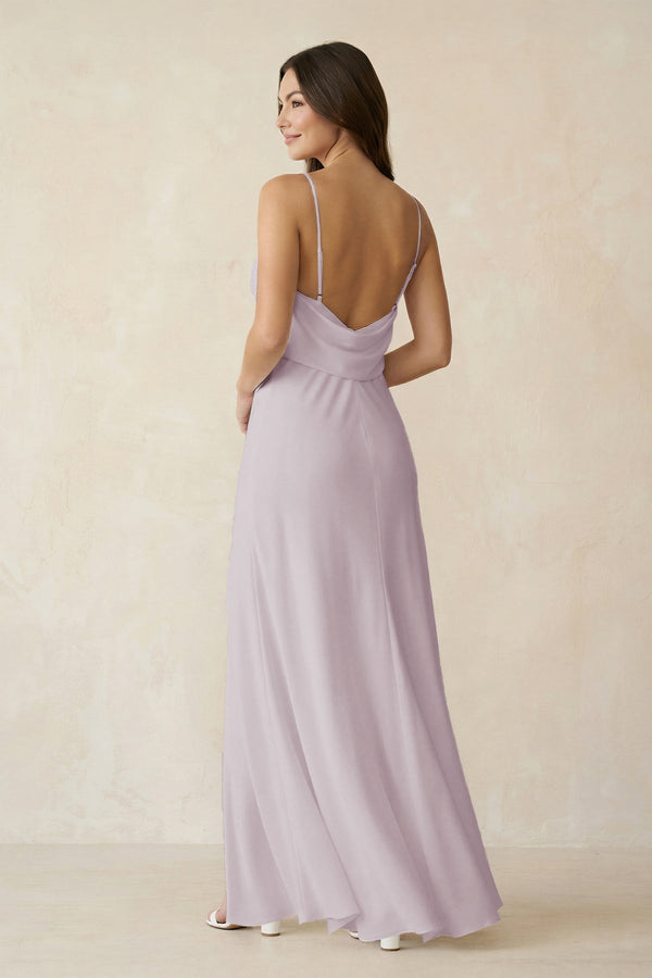 Sheath Satin Bridesmaid Dress with Side Slit in Dusk - KISS BRIDAL Bridesmaid Dresses