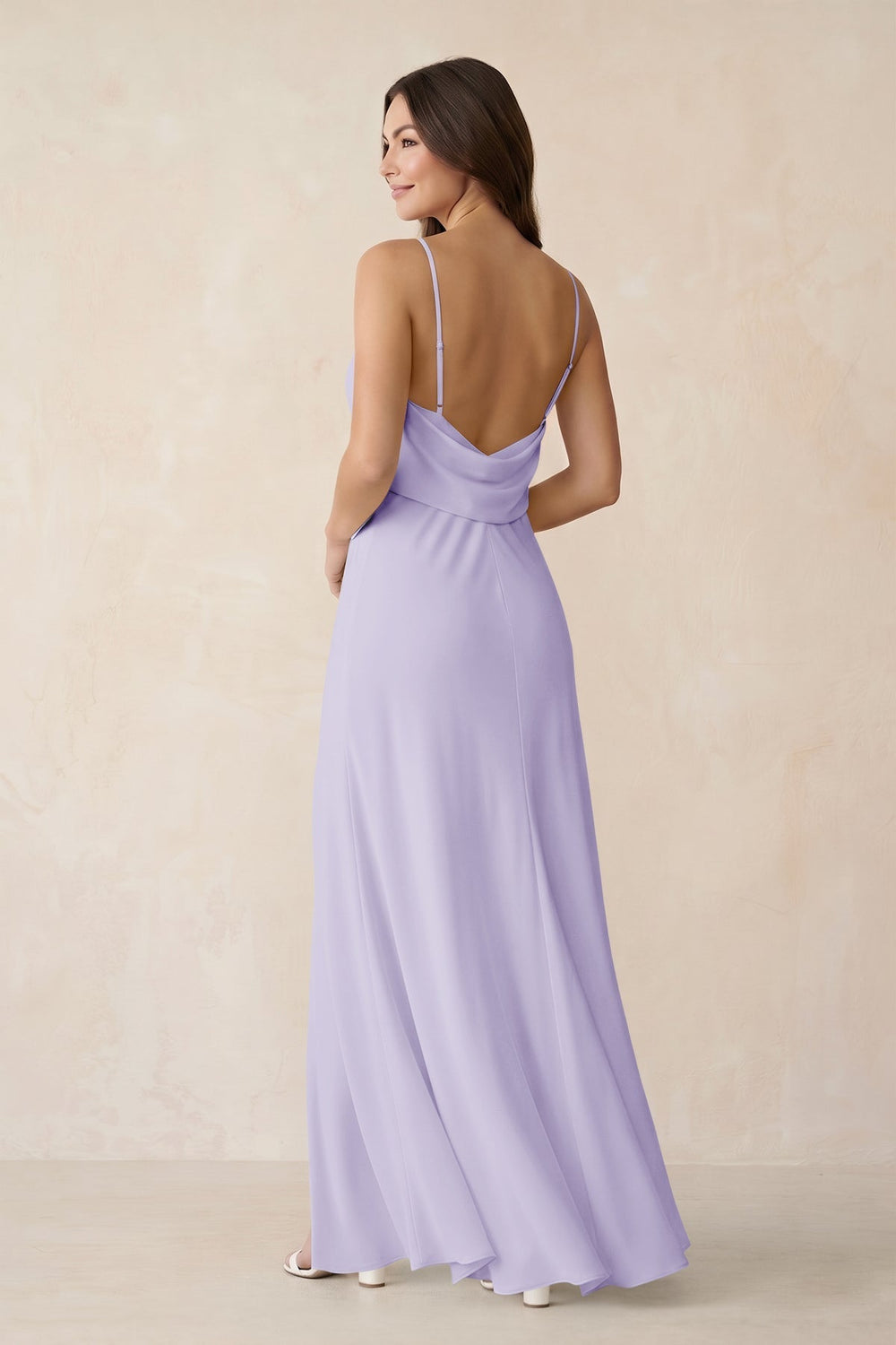 Sheath Satin Bridesmaid Dress with Side Slit in Lavender