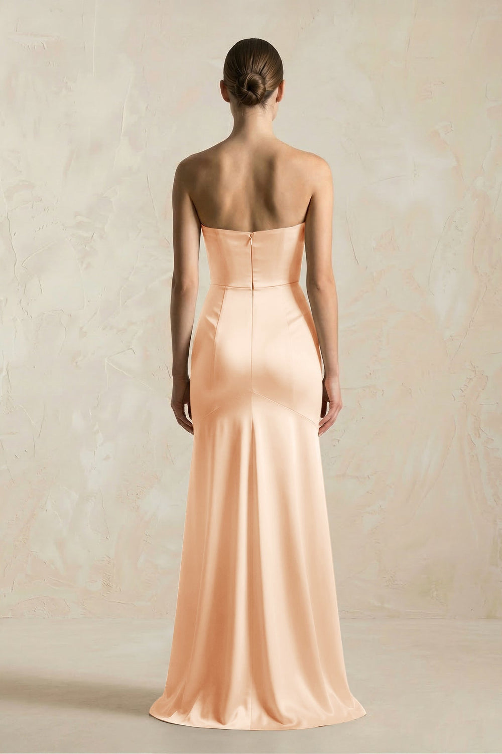 Sheath Sweetheart Corset Satin Bridesmaid Dress in Pale Blush