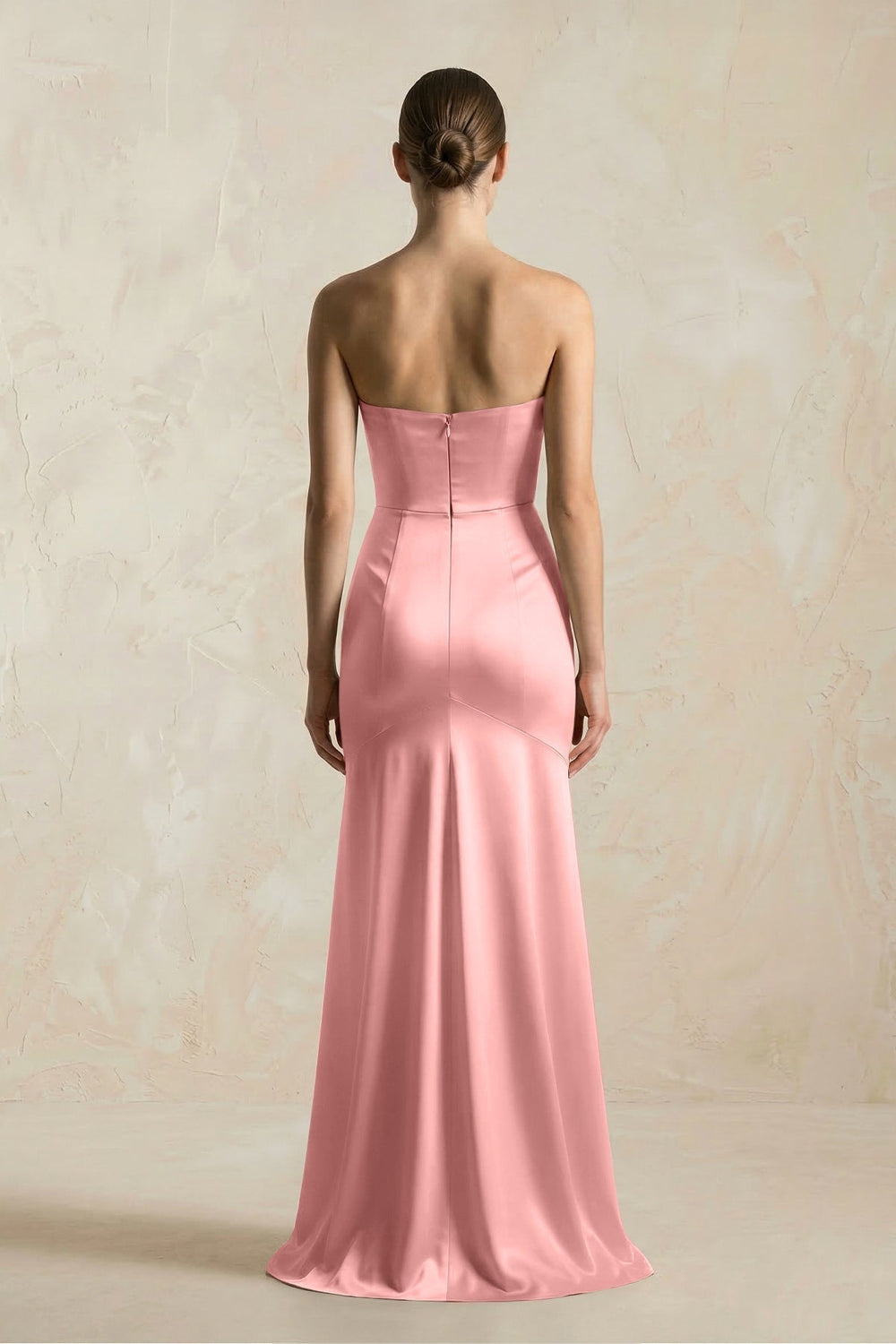 Sheath Sweetheart Corset Satin Bridesmaid Dress in Rosette