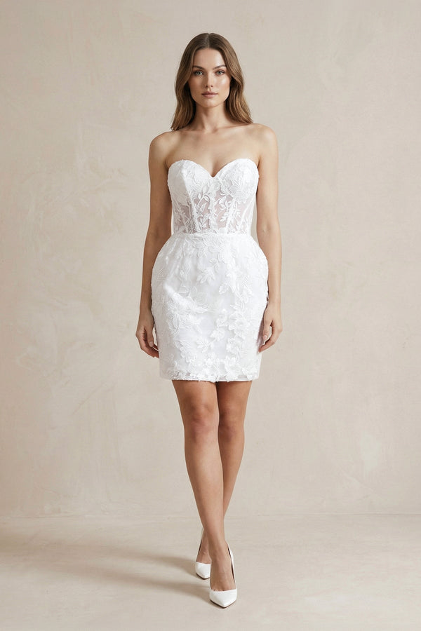 Sheath Sweetheart Lace Wedding Dresses - KISS BRIDAL Wedding Dresses