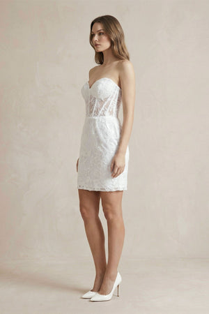 Sheath Sweetheart Lace Wedding Dresses - KISS BRIDAL Wedding Dresses