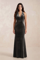 Sheath Velvet V - Neck Bridesmaid Dress in Frost - KISS BRIDAL Bridesmaid Dresses