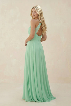 Spaghetti Strap A - Line Chiffon Bridesmaid Dress - KISS BRIDAL Bridesmaid Dresses