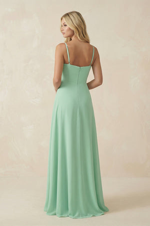 Spaghetti Strap A - Line Chiffon Bridesmaid Dress - KISS BRIDAL Bridesmaid Dresses
