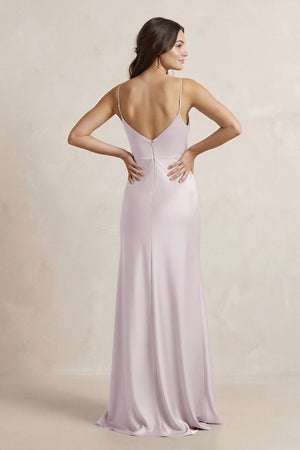 Spaghetti Strap Sheath Satin Bridesmaid Dress in Dusk - KISS BRIDAL Bridesmaid Dresses