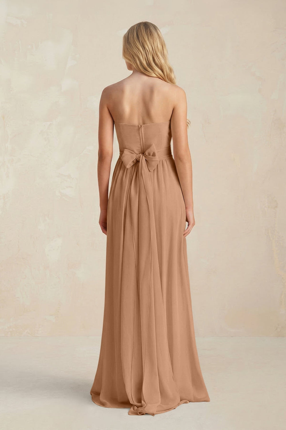 Sweetheart A-Line Pleated Chiffon Bridesmaid Dress With Slit in Bronzer