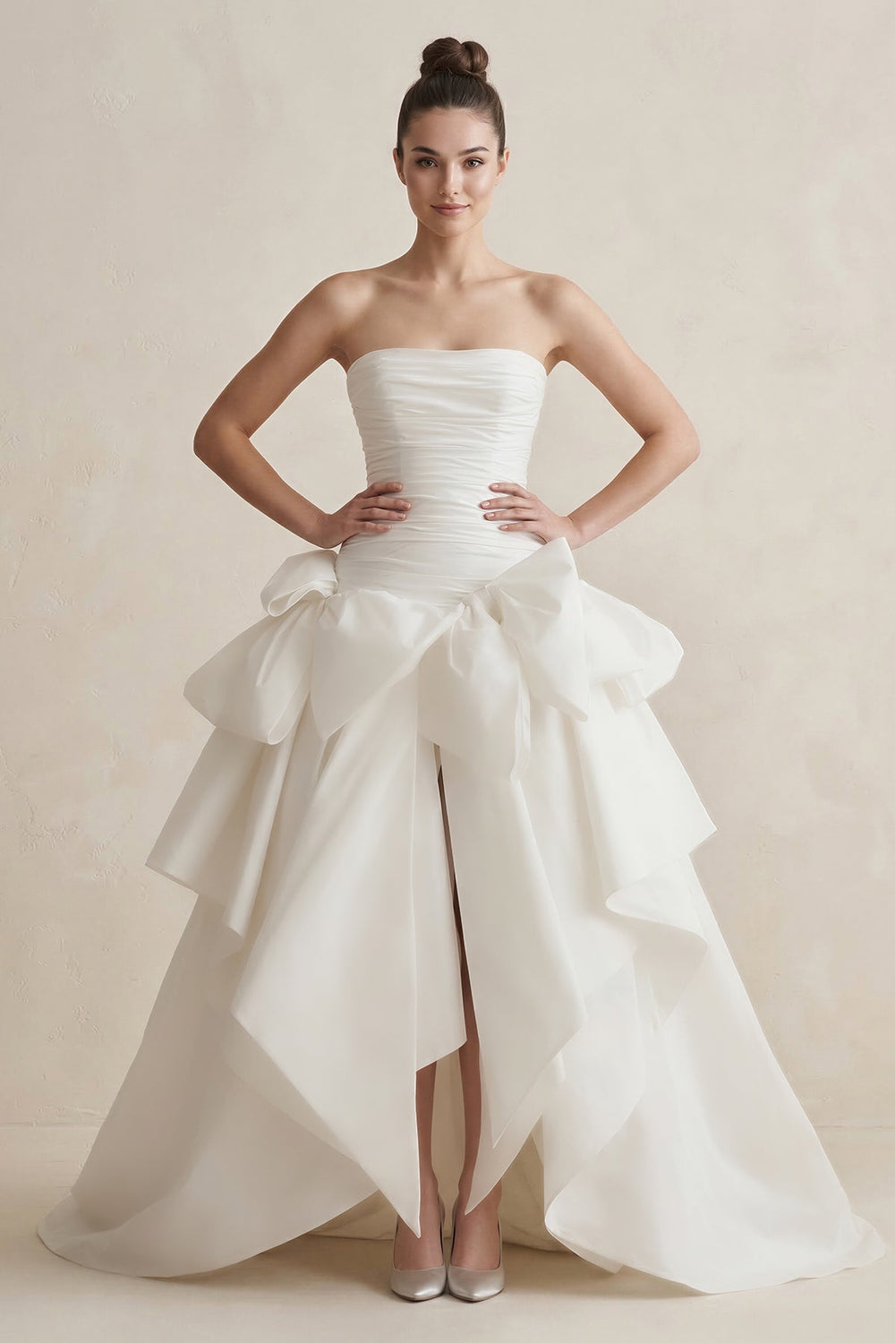 Strapless Amethyst Wedding Dress in White