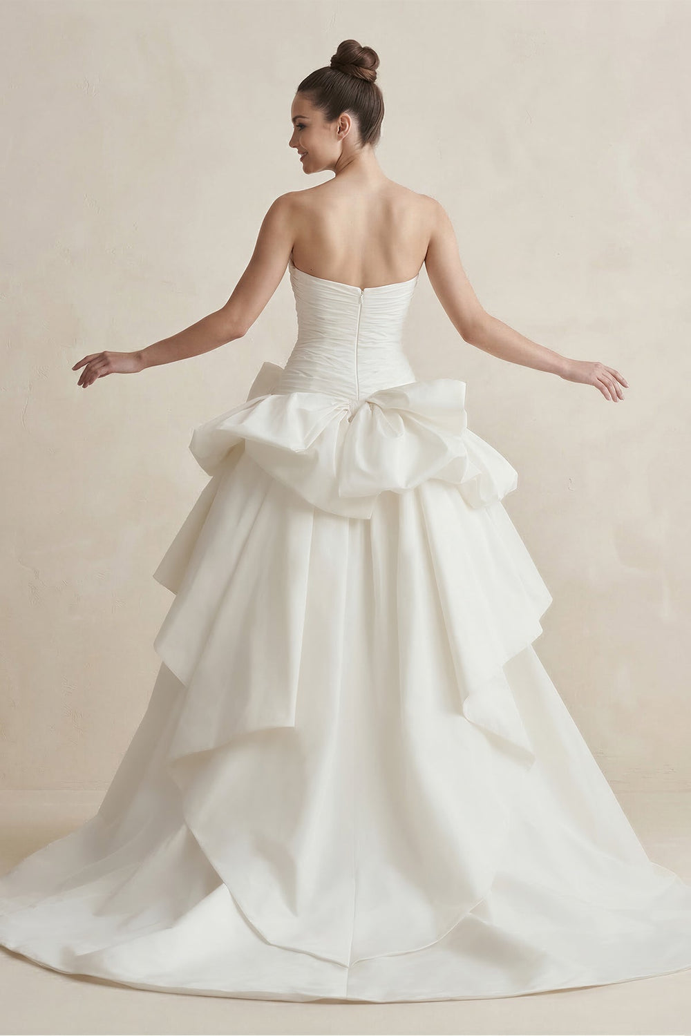 Strapless Amethyst Wedding Dress in White