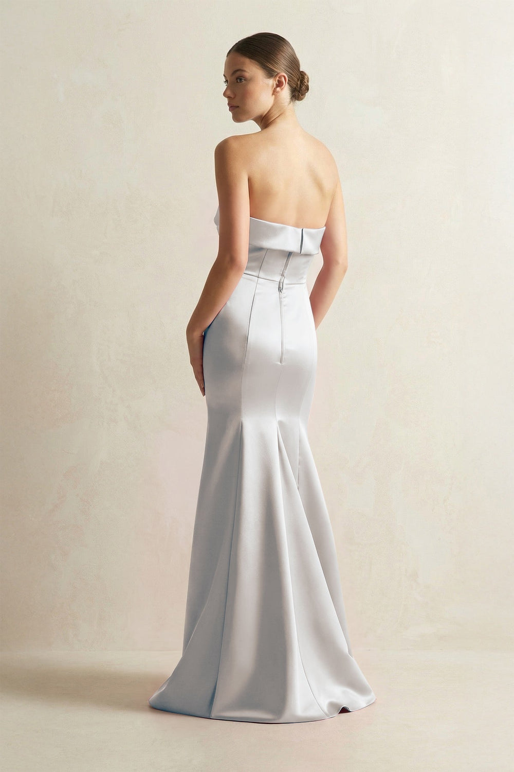 Strapless Satin Mermaid Bridesmaid Dress in Frost