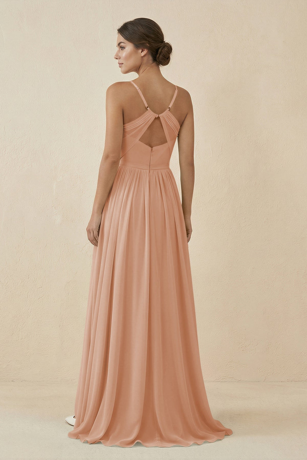 Sweetheart A-Line Chiffon Bridesmaid Dress in Champagne Rose