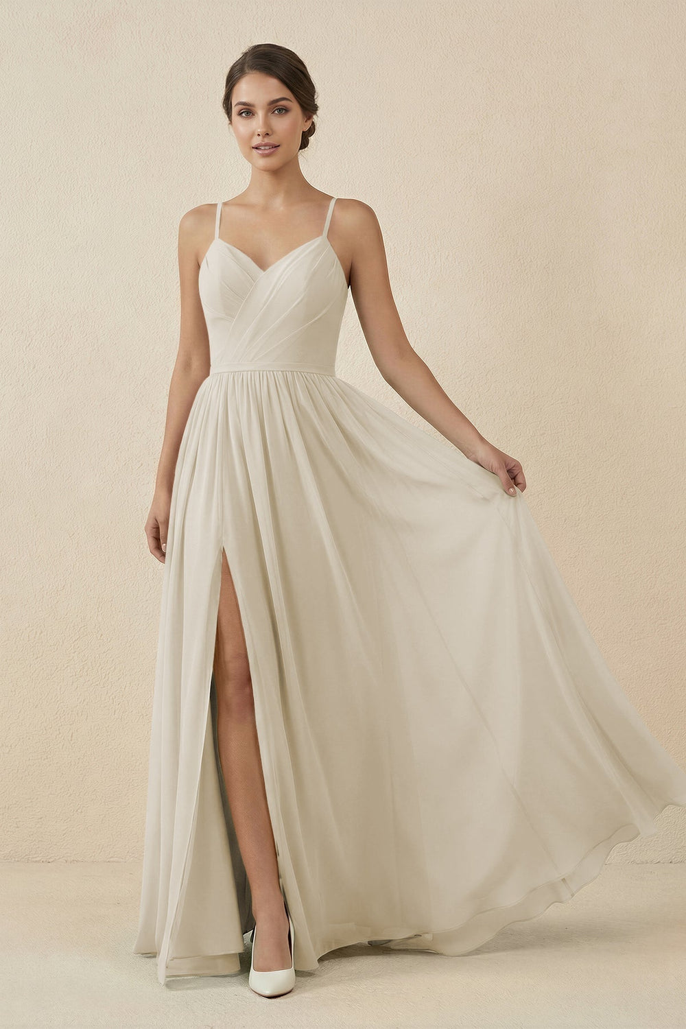 Sweetheart A-Line Chiffon Bridesmaid Dress in Dove Gray