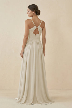 Sweetheart A - Line Chiffon Bridesmaid Dress in Dove Gray - KISS BRIDAL Bridesmaid Dresses