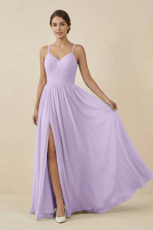 Sweetheart A - Line Chiffon Bridesmaid Dress in Lavender - KISS BRIDAL Bridesmaid Dresses