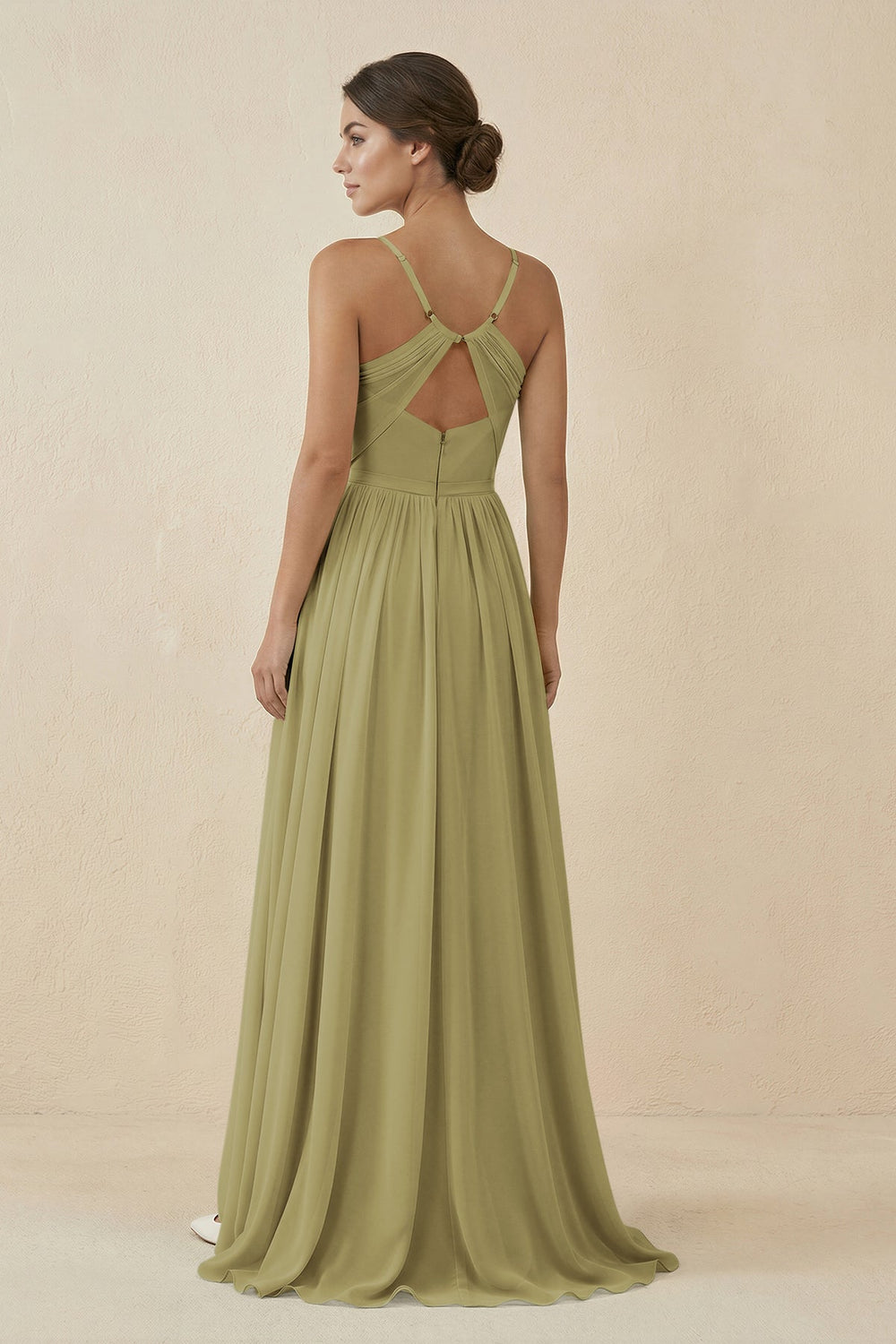 Sweetheart A-Line Chiffon Bridesmaid Dress in Moss Green