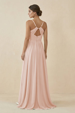Sweetheart A - Line Chiffon Bridesmaid Dress in Pale Blush - KISS BRIDAL Bridesmaid Dresses
