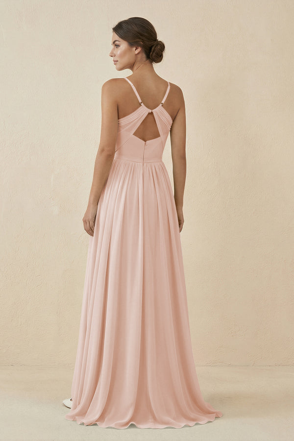 Sweetheart A - Line Chiffon Bridesmaid Dress in Pale Blush - KISS BRIDAL Bridesmaid Dresses