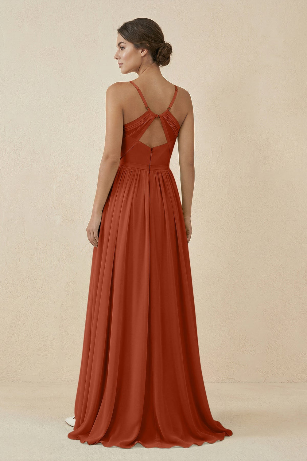 Sweetheart A-Line Chiffon Bridesmaid Dress in Spice