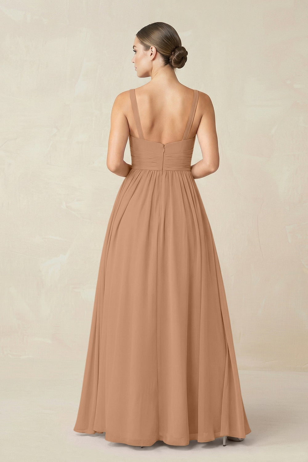 Sweetheart A-Line Chiffon Bridesmaid Dress with Slit in Bronzer