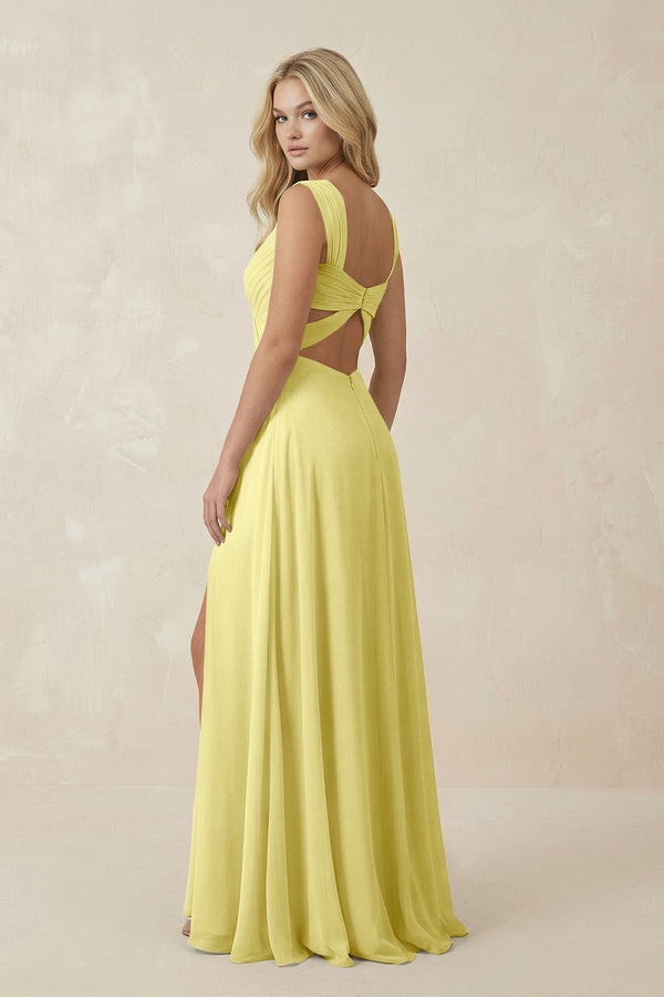 Sweetheart A - Line Chiffon Long Bridesmaid Dress in Buttercup - KISS BRIDAL Bridesmaid Dresses