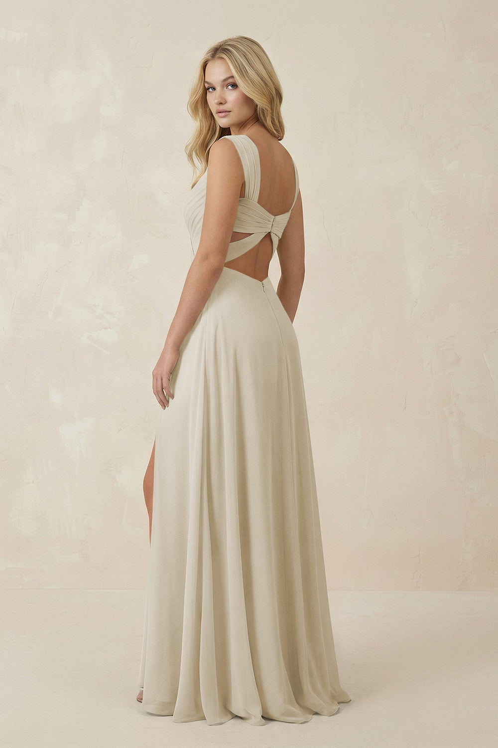 Sweetheart A-Line Chiffon Long Bridesmaid Dress in Dove Gray
