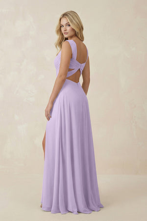 Sweetheart A - Line Chiffon Long Bridesmaid Dress in Lavender - KISS BRIDAL Bridesmaid Dresses