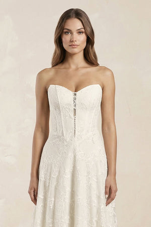 Sweetheart A - Line Corset Lace Wedding Dress in Ivory - KISS BRIDAL Wedding Dresses