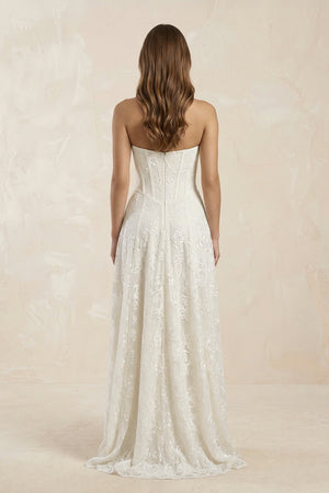 Sweetheart A - Line Corset Lace Wedding Dress in Ivory - KISS BRIDAL Wedding Dresses