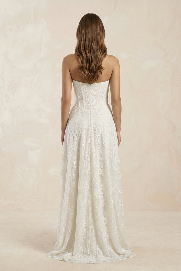 Sweetheart A - Line Corset Lace Wedding Dress in Ivory - KISS BRIDAL Wedding Dresses