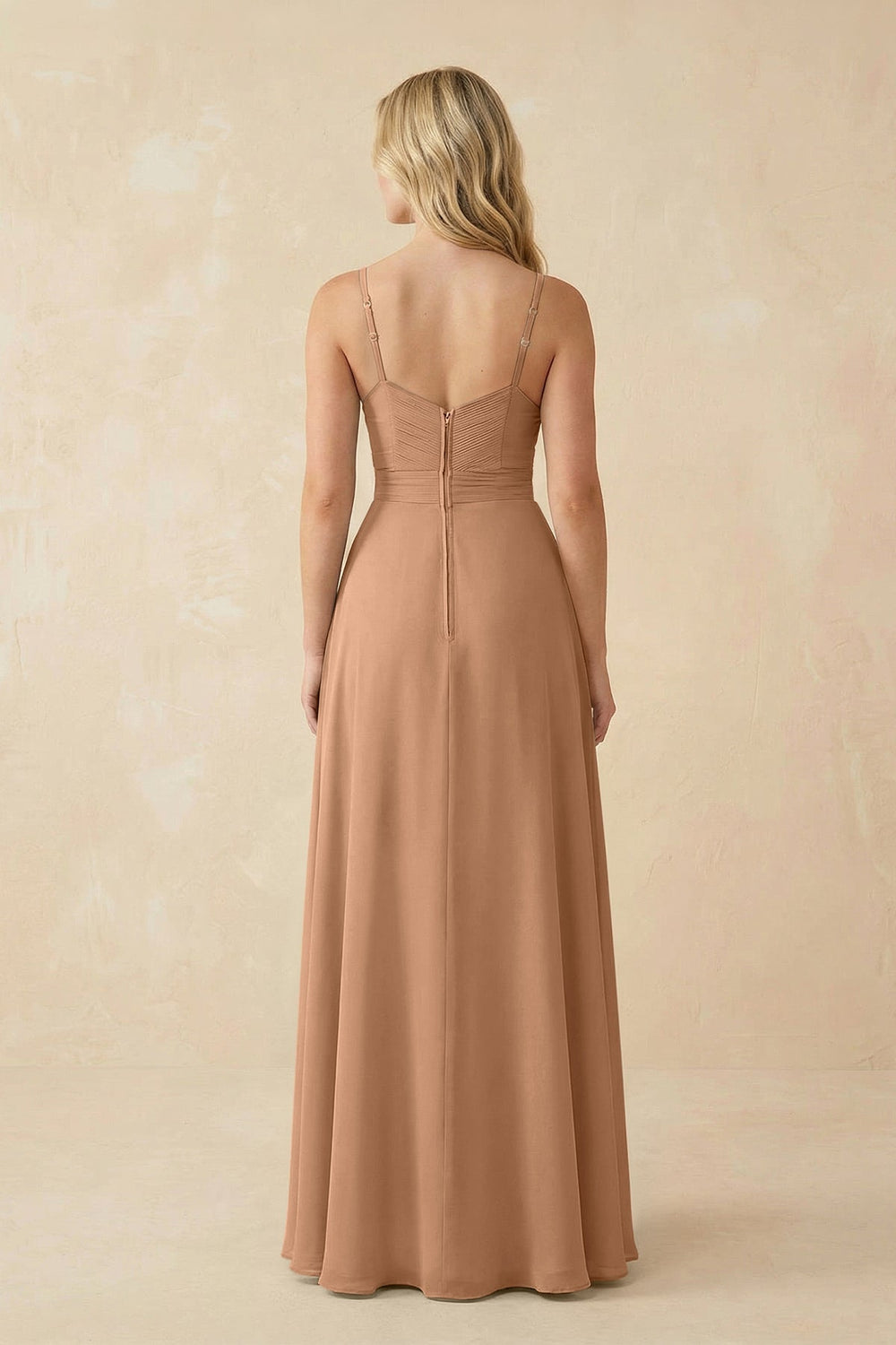 Sweetheart A-Line Pleated Chiffon Bridesmaid Dress in Bronzer