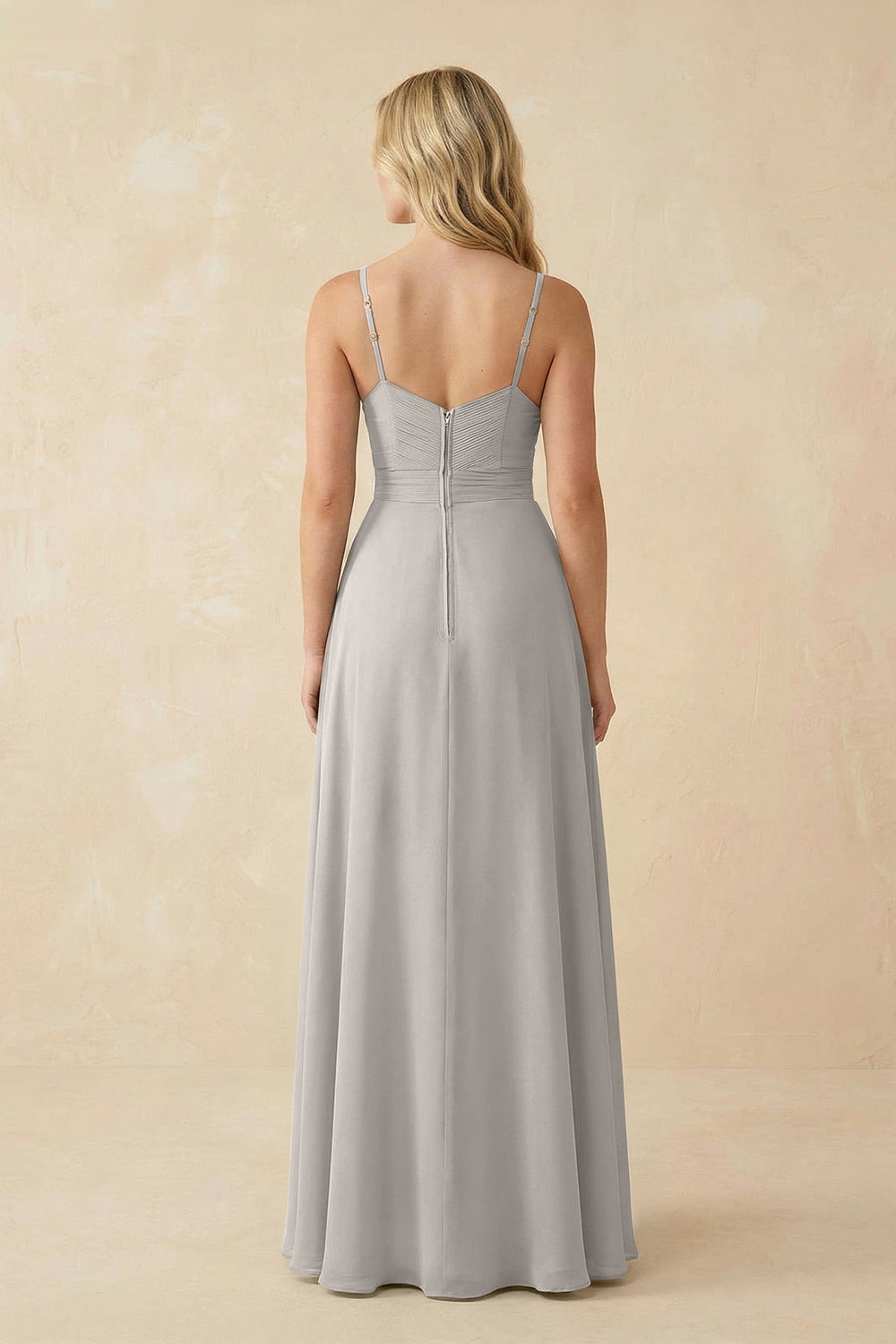 Sweetheart A-Line Pleated Chiffon Bridesmaid Dress in Silver