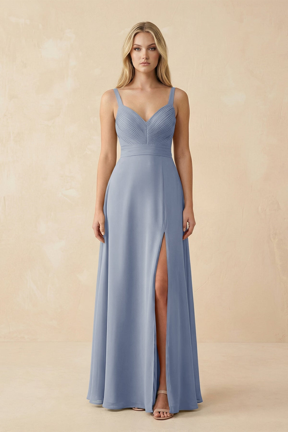 Sweetheart A-Line Pleated Chiffon Bridesmaid Dress in Twilight